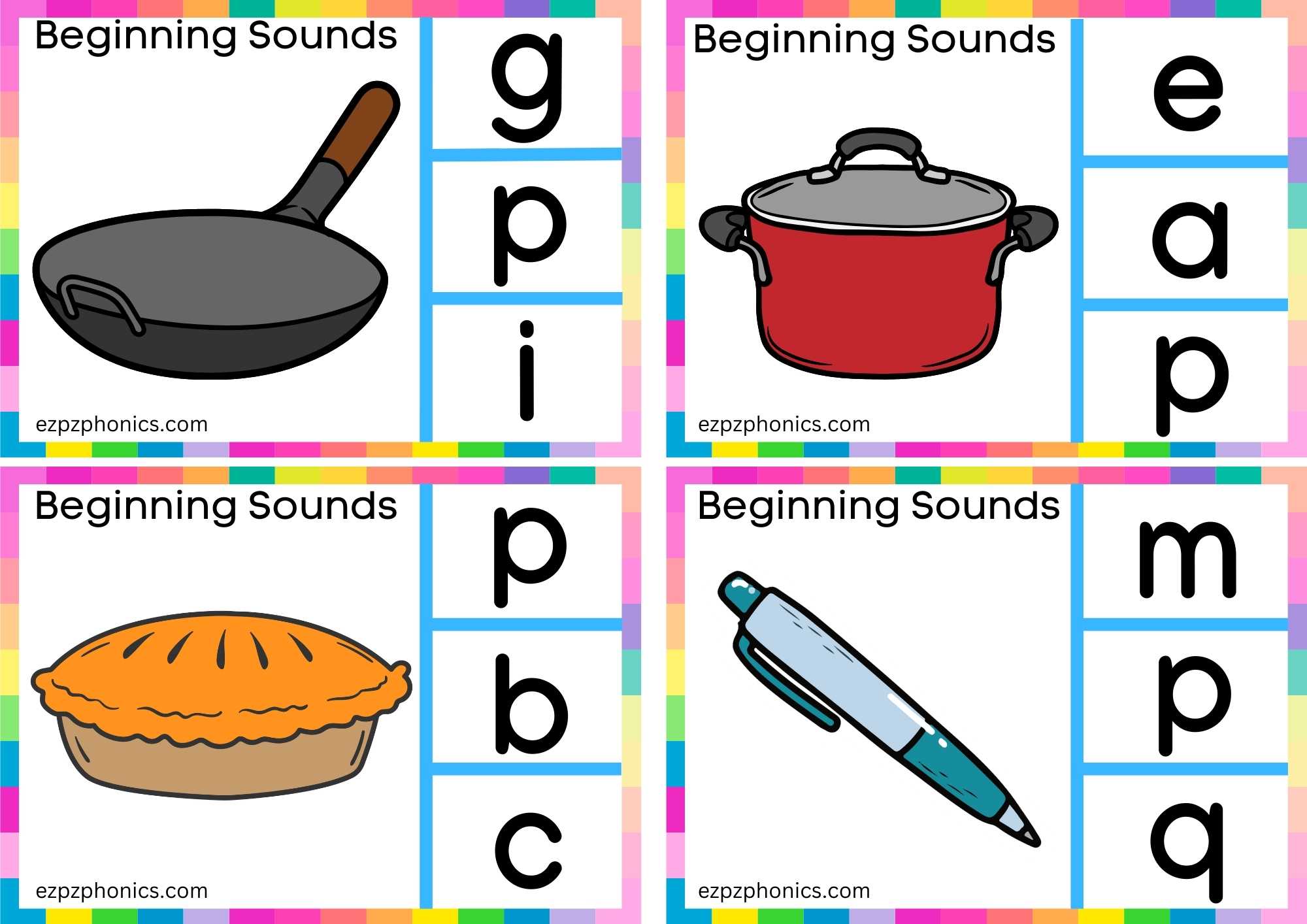 Letter P Look At The Image And Clip The Correct Letter Clip Cards Group 1